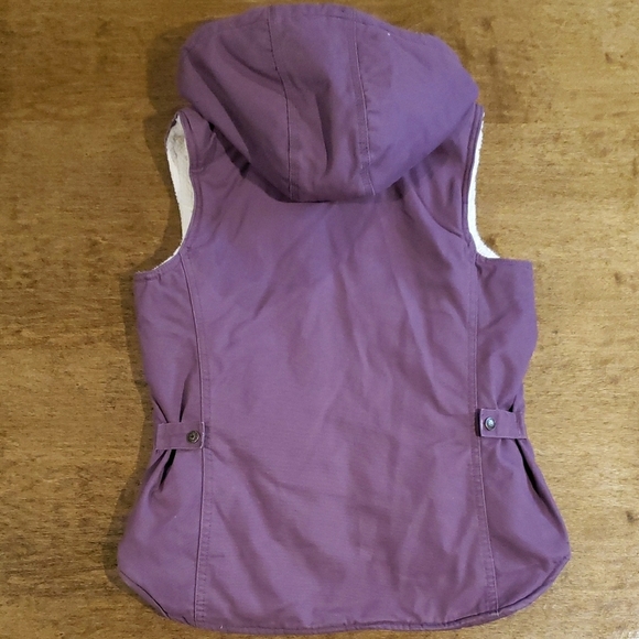 Purple Hooded Vest with Cream Lining - Picture 5 of 5